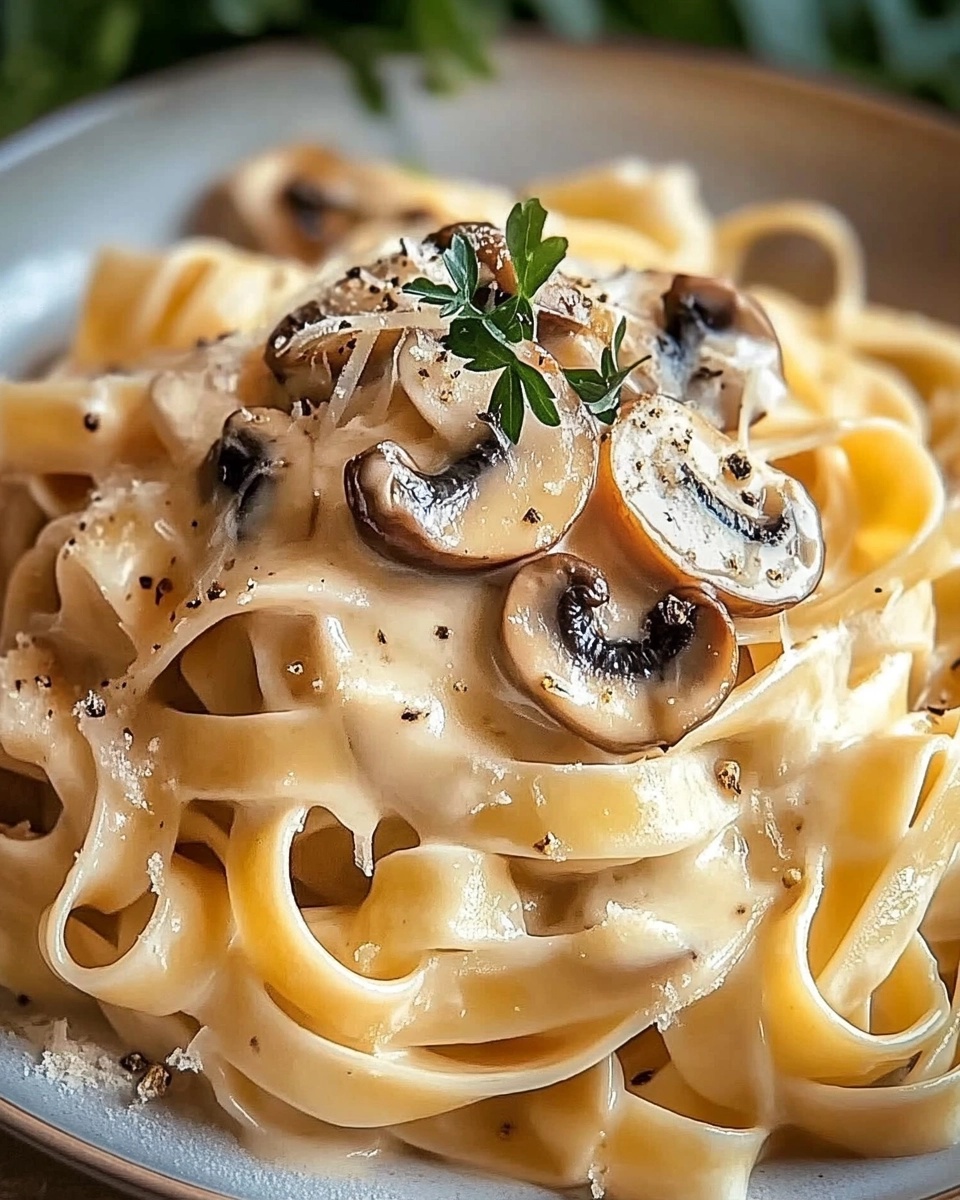 Tagliatelle con Crema di Parmigiano e Funghi Porcini